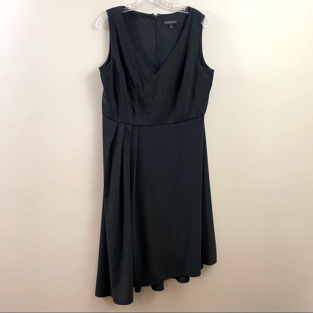 Lane Bryant Sleeveless Asymmetrical Black Midi Dress